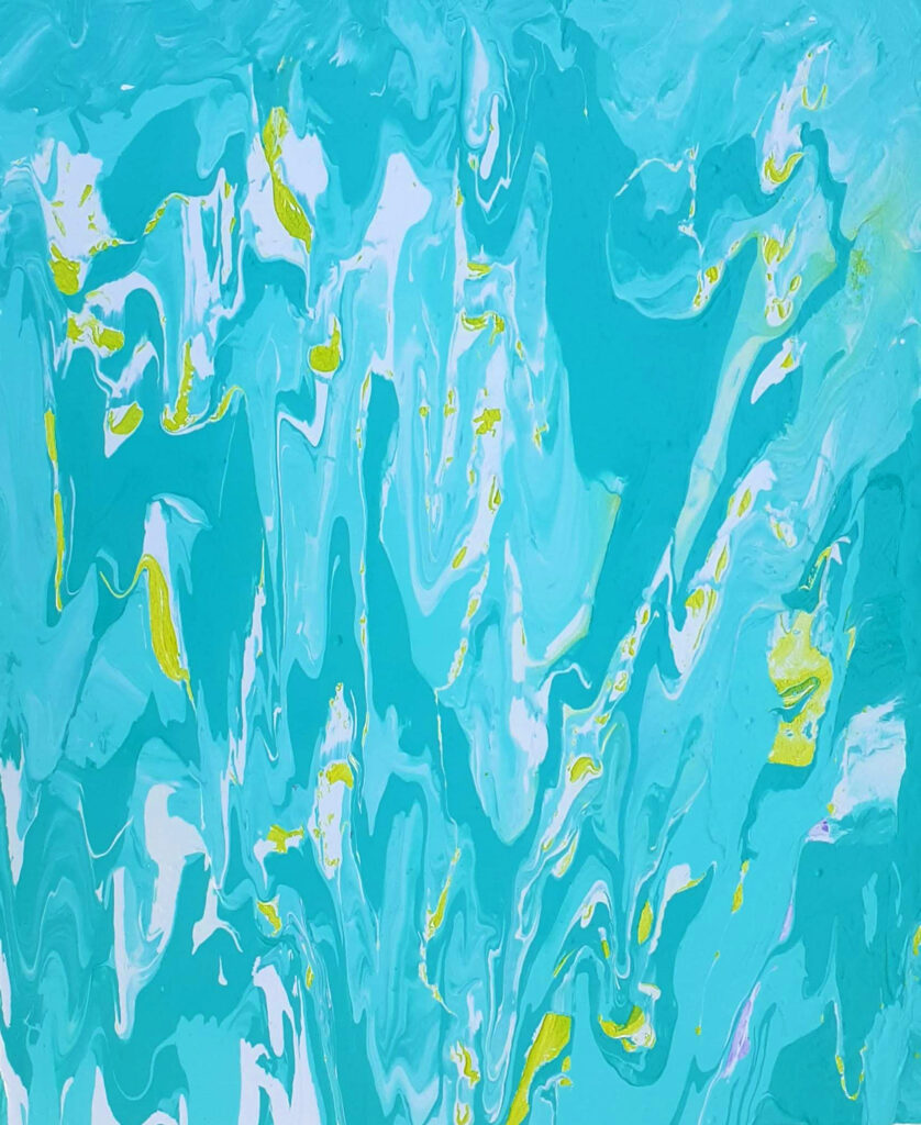 Blue Drippy Latex Paint Pour