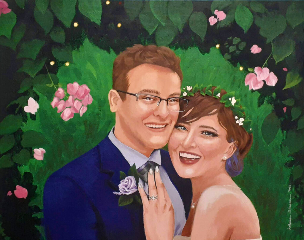 Wedding Painting 2020 - Acrylic, gesso, glitter nail polish